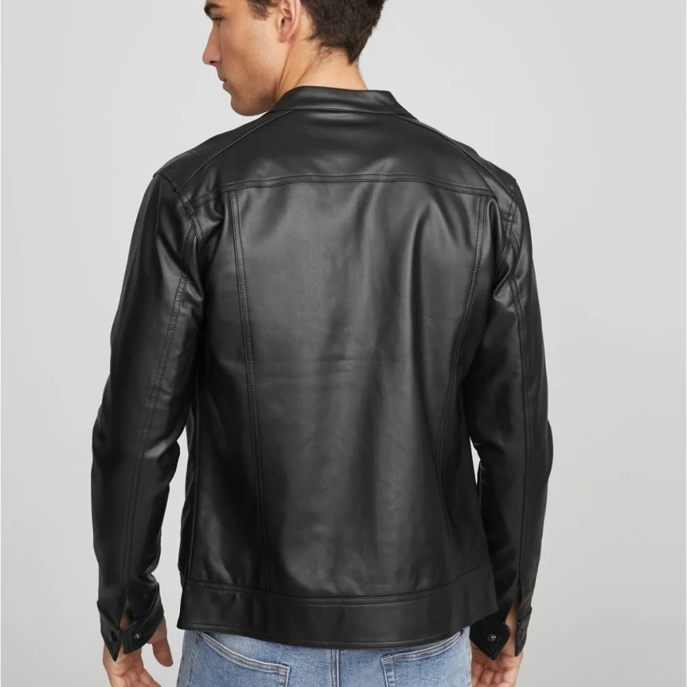NEW G BY GUESS Hayward Faux-Leather Jacket SZ S